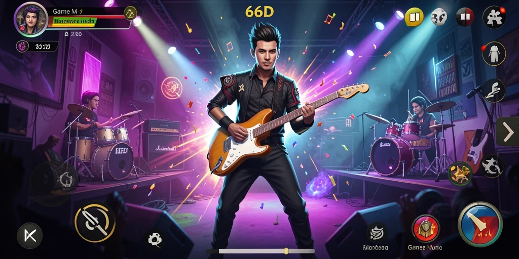 Tampilan gameplay Music 66D yang interaktif dan menarik.