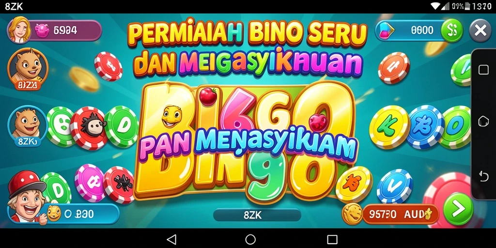 Tangkapan layar 8ZK menunjukkan gameplay Bingo yang menarik dan interaktif.