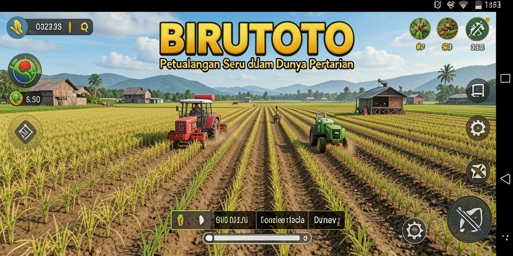 Tampilan gameplay BIRUTOTO yang menarik saat merawat ladang.