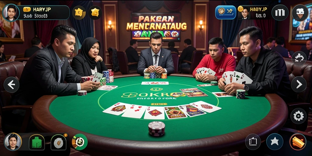 Tampilan gameplay Poker yang seru di HARAPJP.