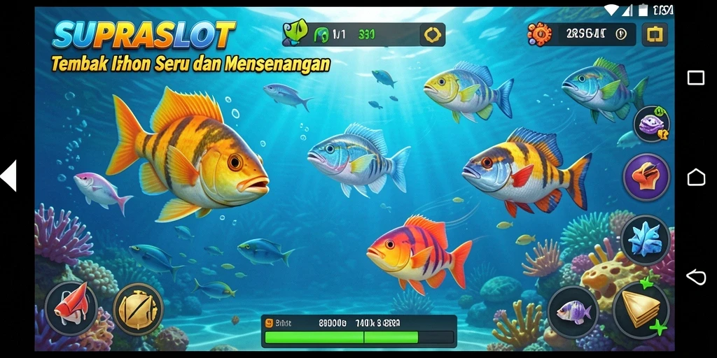 Tampilan gameplay SUPRASLOT yang seru dan menarik di Tembak Ikan.