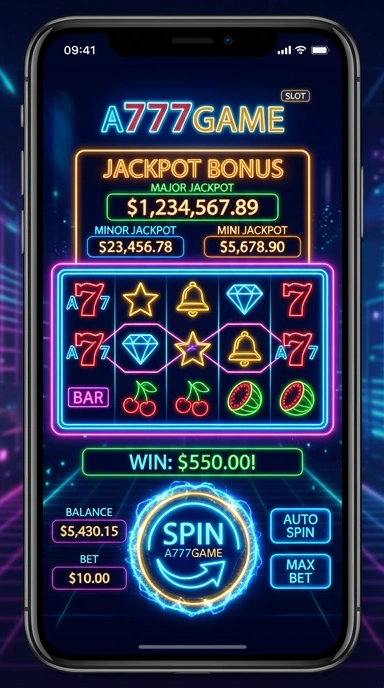 Tampilan antarmuka a777game yang sederhana dan intuitif.